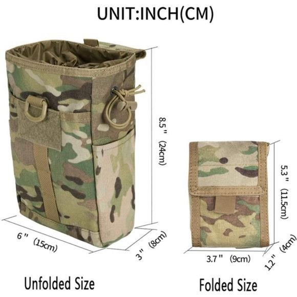 Molle Dump Pouch Drawstring Magazine Utility Pouch Folding Dump Pouch Waist Bag - Picture 4 of 6